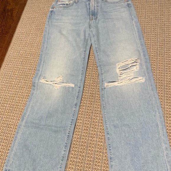 MOTHER The Mid Rise Rambler Zip Flood Ripped Off - Picture 3 of 8